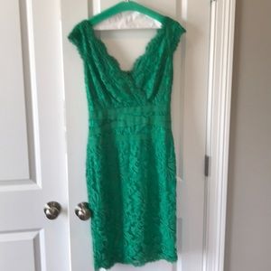 Tadashi Shoji Emerald Green lace party dress